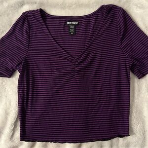 HOTTOPIC Purple Striped Women’s Top